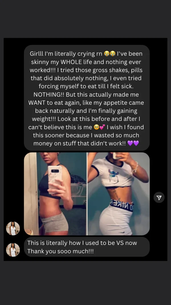 Real customer sharing their Amua Vitaldrops results